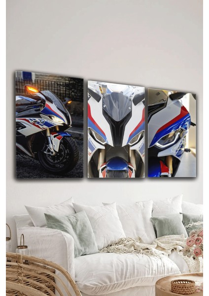 3'lü Bmw S1000 Rr Motor Tablo, 4 mm Temperli Kırılmaz Cam Tablo, Motorcu Tablo