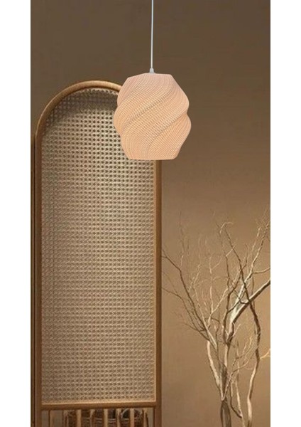 Nunky Mesh Beyaz Sarkıt Avize, Yatak Odası, Oturma Odası Tasarım Tekli Sarkıt Avize (Bioplastik) E27