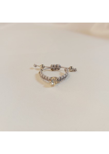 Gümüş Rengi Ip Örgü Makrome El Yapımı Tek Taş Beyoğlu Taşı Ayarlanabilir Unisex Kristal Taş Yüzük, Tek Taş Yüzük, Gümüş Makrome Yüzük, Ayarlanabilir Yüzük, Minimalist Tek Taş Yüzük