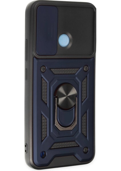 Realme C25Y Kılıf Pars Lens Yüzüklü Silikon - Lacivert Ferrg fiyatları