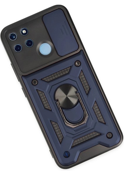 Realme C25Y Kılıf Pars Lens Yüzüklü Silikon - Lacivert Ferrg modelleri
