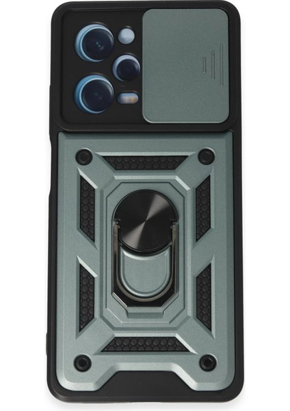 Xiaomi Redmi Note 12 Pro 5g Kılıf Pars Lens Yüzüklü Silikon - Yeşil Ferrg