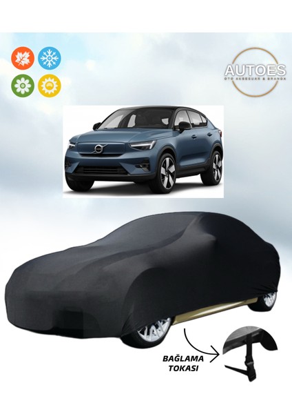 Volvo C40 Recharge Ultimate 2024 Elektrikli Araba Brandası,araba Çadırı Alttan Bağlama Tokalı Siyah