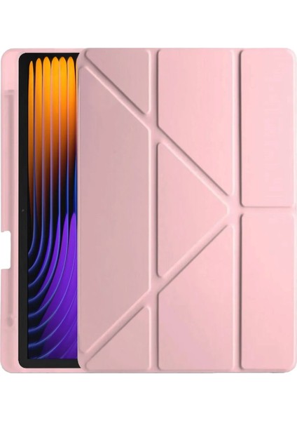 Xiaomi Pad 7 Pro Kılıf Kalemlikli Mars Tablet Kılıfı - Rose Gold Ferrg