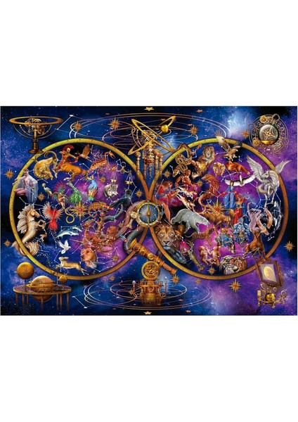 1000 Parça Takımyıldızları Neon Karanlıkta Parlayan Puzzle - 19561 - Constellations