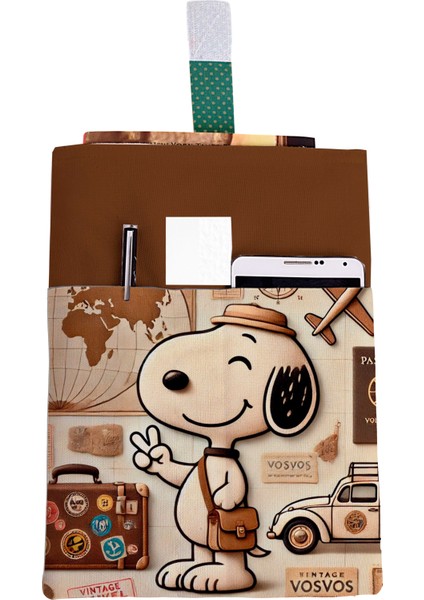 Desenli Yıkanabilir Cepli Kitap Kılıfı 20 x 25 cm Çok Amaçlı Çanta Book Cover