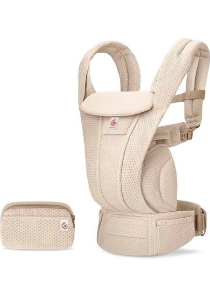 Omni Deluxe Mesh (Natural Beige) , 4 Farklı Taşıma Pozisyonlu Ergonomik Kanguru , Yeni Doğan ve Küçük Çocuklar Için