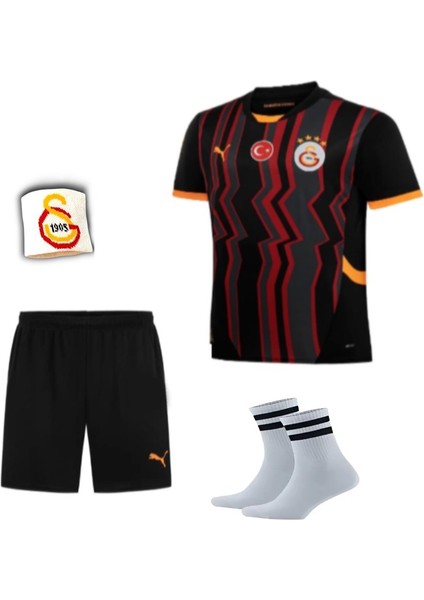 Galatasaray Forma 2024/2025 Yeni Sezon Icardi 9 Numara Siyah Deplasman Çocuk Futbol Forması 4'lü Set