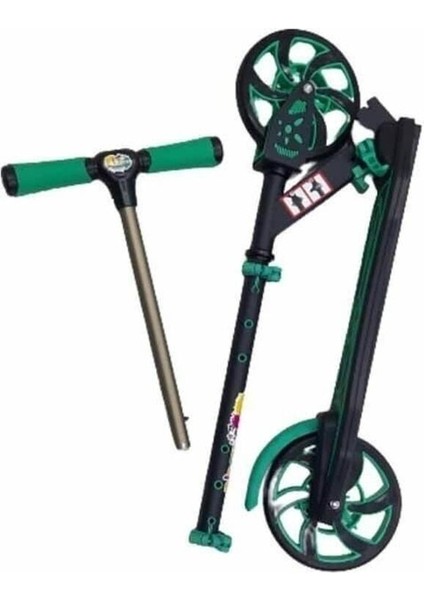 Yetişkin ve Çoçuk Için Scooter Kay Kay Yeşil 6 Ila 15 Yaş Arası