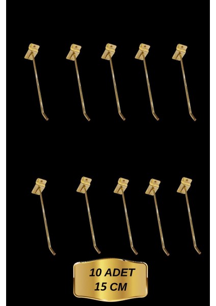 Yüksek Kalite Gold Kaplama 10 Adet 15 cm Kanallı Pano Kancası Raf Askısı