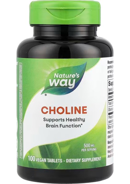 Choline, 500 Mg, 100 Vegan Tablets
