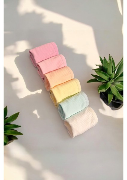 Kız Çocuk Külot 6 Adet/renk Esnek Premium Kalite Fitilli Kumaş %95 Pamuk fiyatları