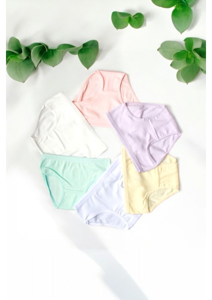 Kız Çocuk Külot 6 Adet/renk Esnek Premium Kalite Fitilli Kumaş %95 Pamuk modelleri