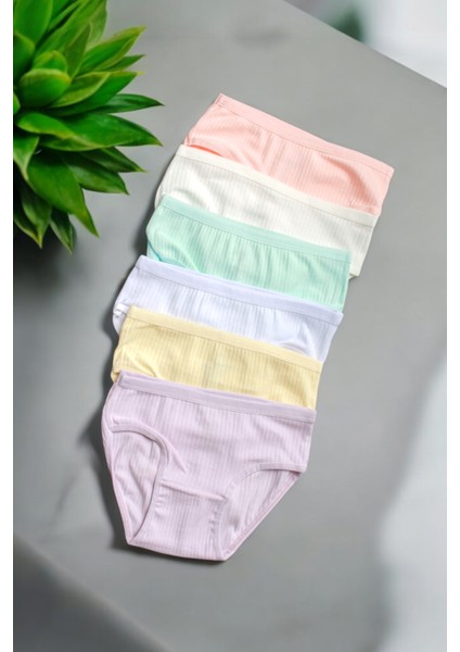 Kız Çocuk Külot 6 Adet/renk Esnek Premium Kalite Fitilli Kumaş %95 Pamuk fırsatları