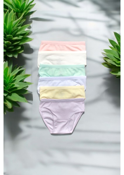 Kız Çocuk Külot 6 Adet/renk Esnek Premium Kalite Fitilli Kumaş %95 Pamuk indirimleri