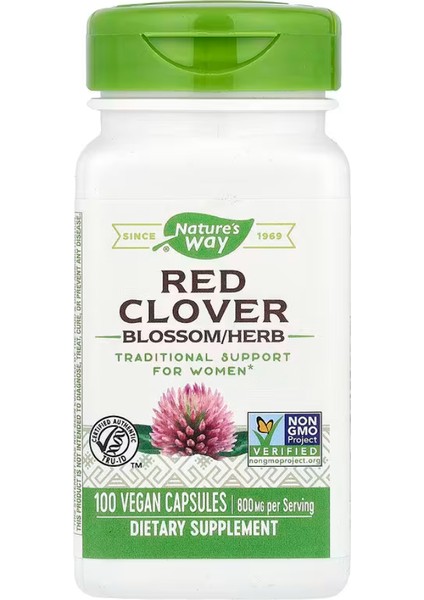 Red Clover Blossom/herb, 800 Mg, 100 Vegan Capsules (400 mg Per Capsule)