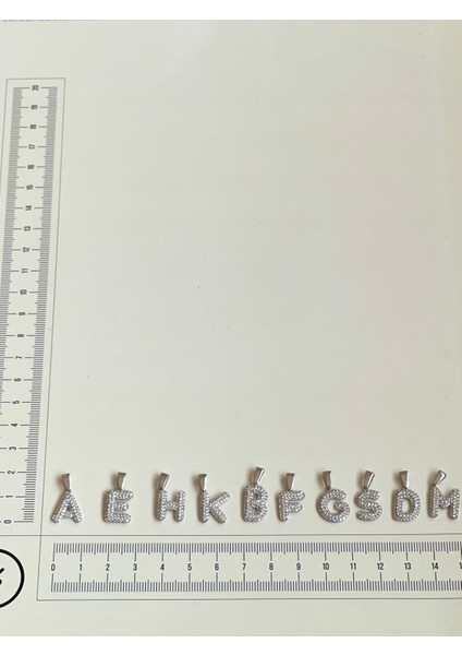 925 Ayar Gümüş Full Zirkon Taşlı K Harf Kolye Ucu