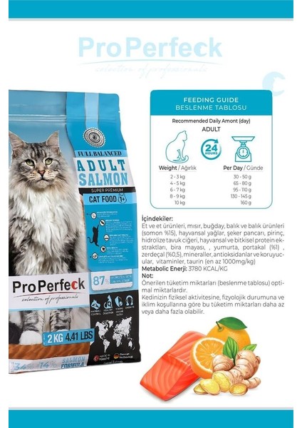 Yetkili Satıcı - Premium Yetişkin Somonlu Portakallı Kedi Maması 10 kg