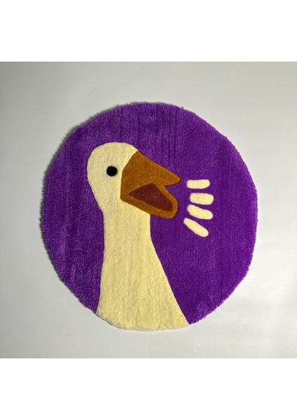 Şirin Ördek Desenli Tufting Halı, Paspas Kaydırmaz Taban