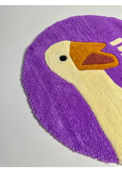 Şirin Ördek Desenli Tufting Halı, Paspas Kaydırmaz Taban