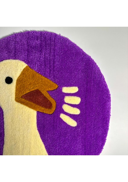 Şirin Ördek Desenli Tufting Halı, Paspas Kaydırmaz Taban