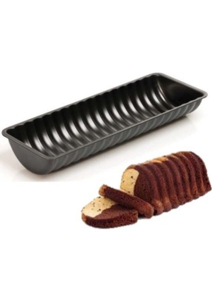 Teflon Baton Oval Dilimli Kek Kalıbı 30X11 cm