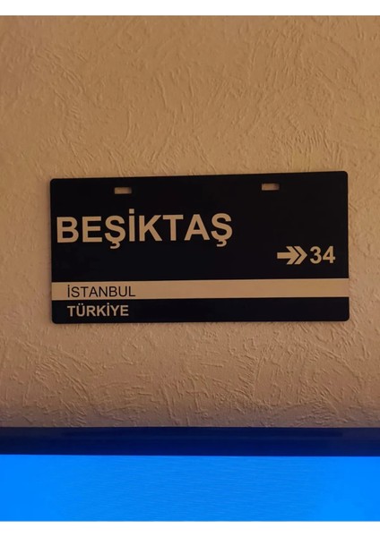Beşiktaş Duvar Süsü Siyah Beyaz 13×24 cm