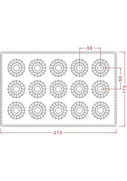 Polikaron Çikolata Kalıbı Round Floral Praline Mould No: 56