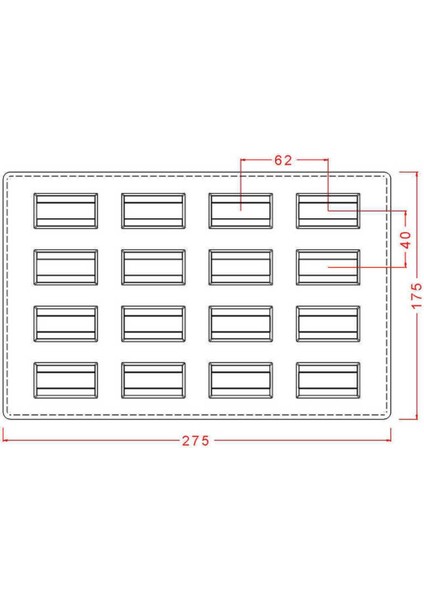Polikaron Çikolata Kalıbı Rectangular Bar Mould No: 42