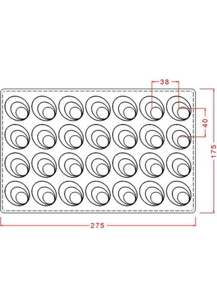 Polikaron Çikolata Kalıbı Multi-Level Oval Praline Mould No: 411