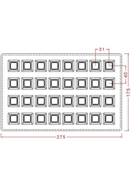 Polikaron Çikolata Kalıbı Square Praline Mould No: 578