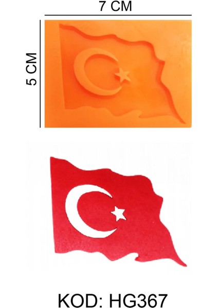 Türk Bayrağı Figürlü Gıda Silikon Kalıbı