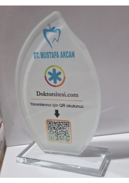 Dc Kırtasiye Baskı Plaket Krıstal Qr Kod (Damla)