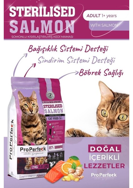 Yetkili Satıcı - Premium Kısırlaştırılmış Somonlu Portakallı Kedi Maması 10 kg