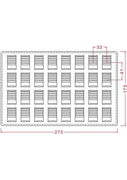 Polikarbon Çikolata Kalıbı Rectangular Praline Mould No: 313