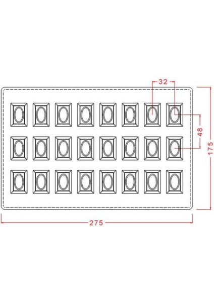Polikarbon Çikolata Kalıbı Rectangular Praline With Oval Deisgn Mould No: 212 modelleri