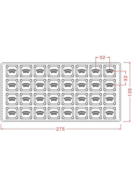 Polikaron Çikolata Kalıbı Square Praline With Crown Mould No: 259 modelleri