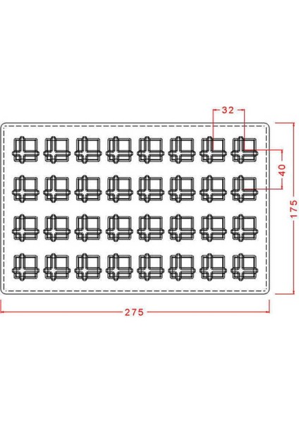 Polikaron Çikolata Kalıbı Square Praline Mould No: 470