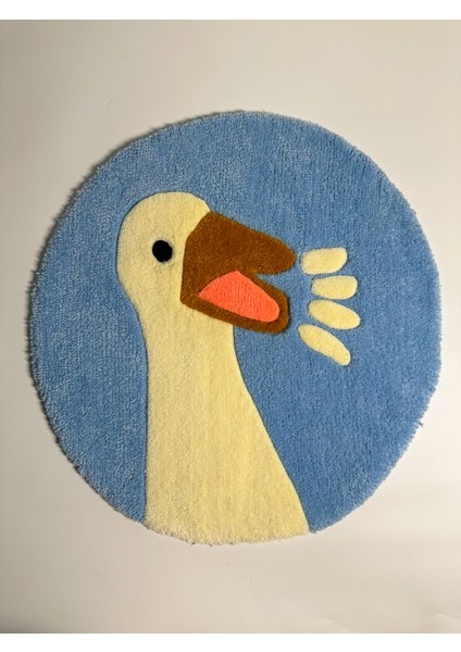 Şirin Ördek Desenli Tufting Halı, Paspas Kaydırmaz Taban