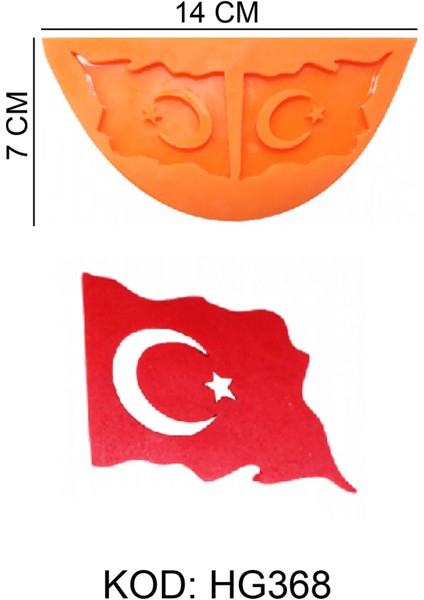 Türk Bayrağı Figürlü Gıda Silikon Kalıbı