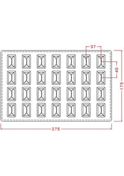 Polikarbon Çikolata Kalıbı Rectangular Praline Mould No: 324 modelleri