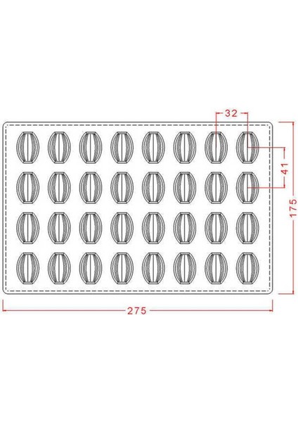 Polikaron Çikolata Kalıbı Oval Pralines Mould No: 277