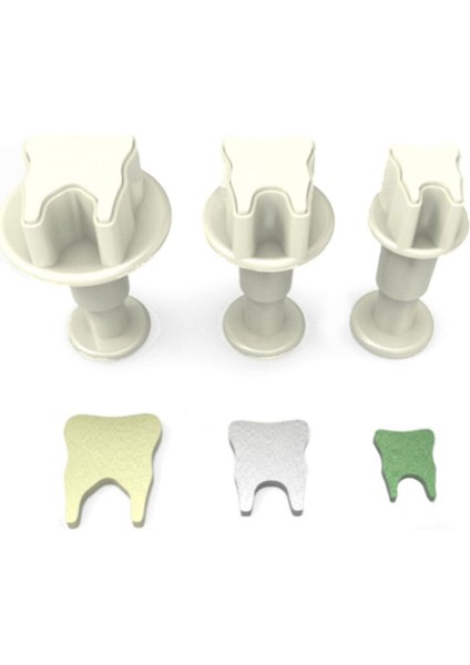 3lü Diş Şeker Hamuru Şekillendirici Enjektörlü Kopat 1.2x1.8x2.2 cm