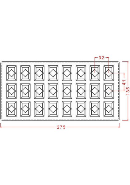 Polikaron Çikolata Kalıbı Rectangular Praline With Design Mould No: 69