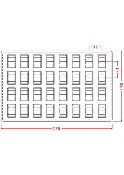 Polikarbon Çikolata Kalıbı Rectangular Praline Mould No: 274