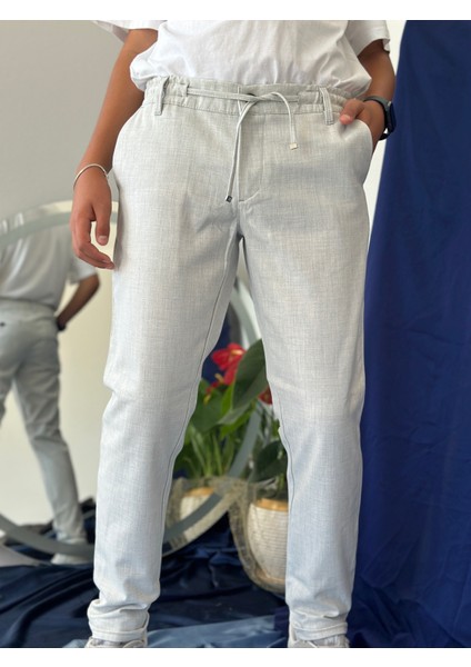 Erkek Pantolon Gri Jogger Pantolon