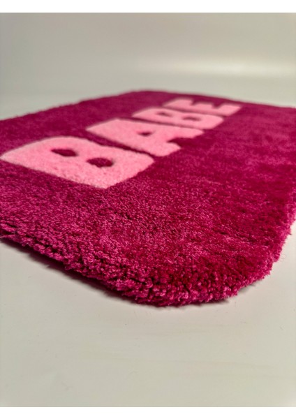 “babe” Yazılı El Yapımı Tufting Halı, Paspas