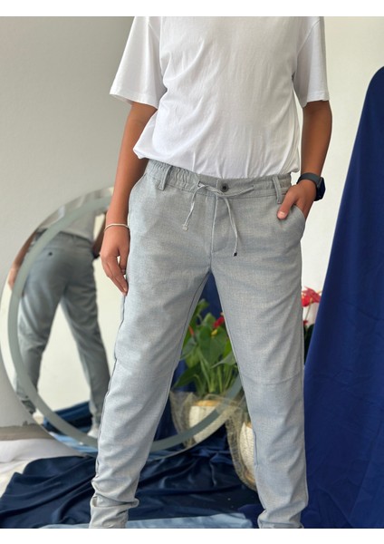 Erkek Pantolon Gri Jogger Pantolon