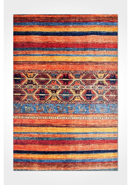 Kapadokya Dijital Baskı Şönil Halı | Kaymaz Tabanlı, Yıkanabilir, Toz Tutmaz, Modern Klasik Stil