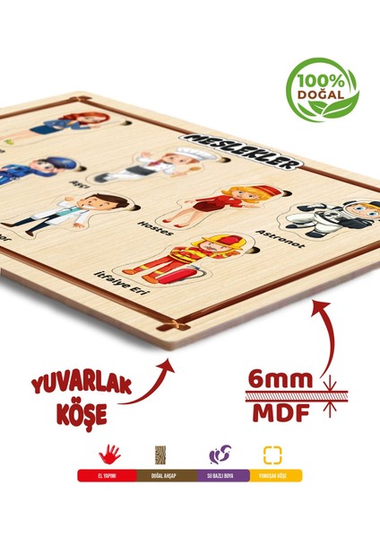 Ahşap Eğitici Öğretici Sevimli Meslekler Meslekleri Öğreniyorum